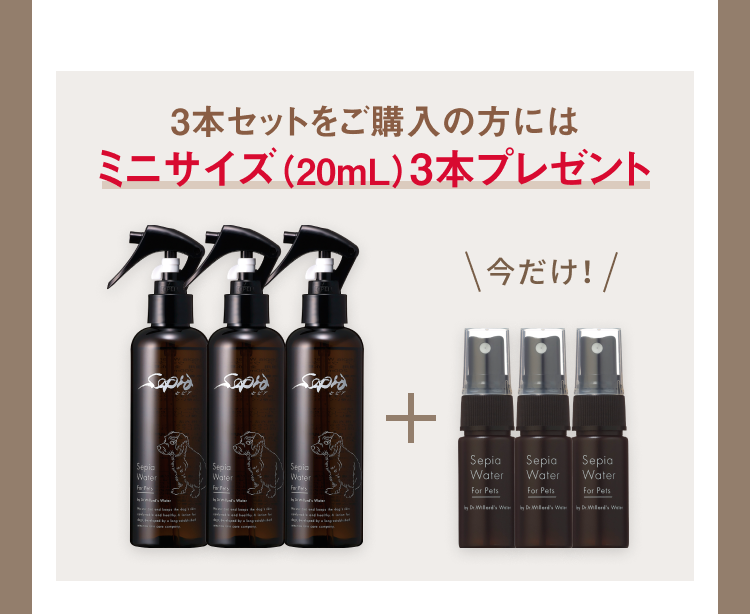 今だけ！3本セットをご購入の方にはミニサイズ（20mL）3本プレゼント